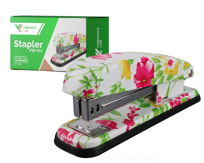 VIBRANZ LAB VIBRANZ-LAB Cute Heavy Duty Stapler for Home Office Supplies Standard Pretty Floral Staplers for Desk Cute Office Products Small Hand Stapler Desktop Stapler School Crafting Supplies Mini Stapler - Image 2